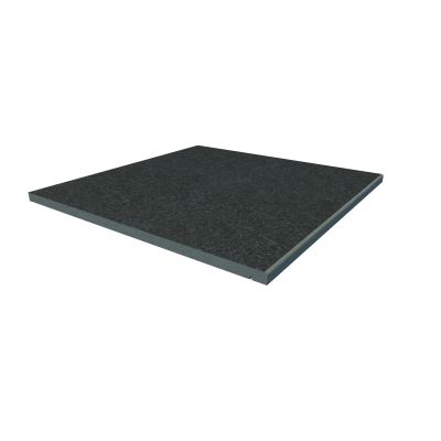 Image Displaying 600x600 Black Basalt Step with a 5mm Pencil Round Edge