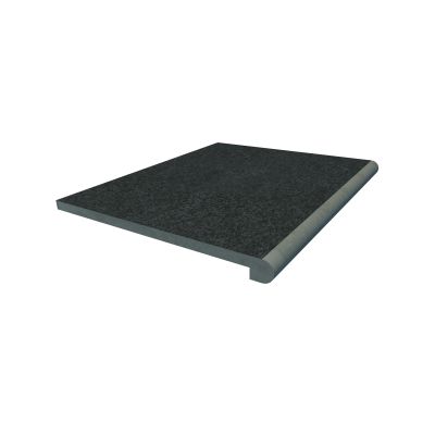 Image Displaying 600x560 Black Basalt Step with a 36mm Bullnose Edge