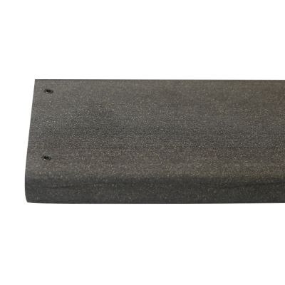 End of Charcoal composite decking plank with 2 Colour Match Screws inserted, demonstrating how they blend with the DesignBoard.***