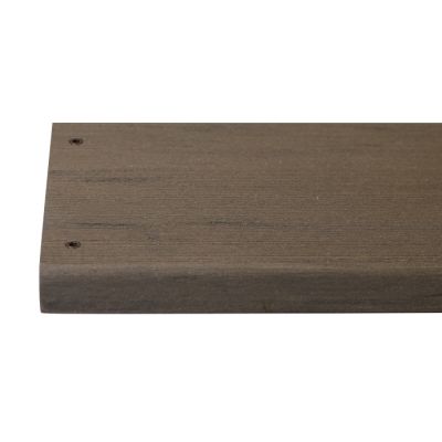 Traditional composite decking board with two Traditional colour match screw fixed to the far left face of the board.***