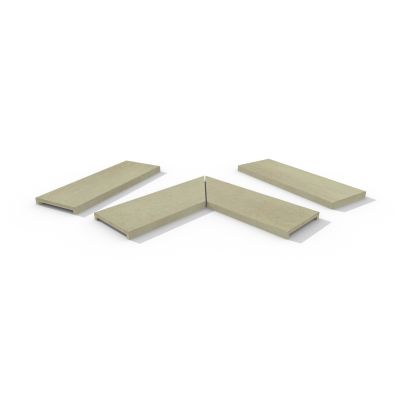 Corda 40mm downstand porcelain flat coping stones in straight, end and left- and right-mitred corner pieces. 10-year guarantee.***Image for illustrative purposes only*