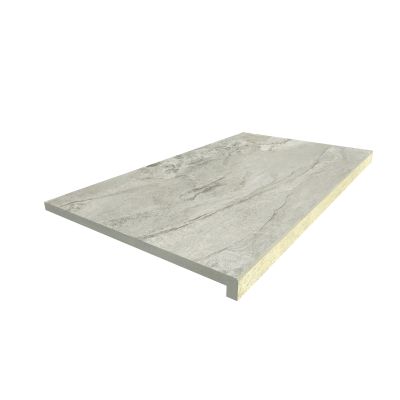 Image Displaying 900x500 Marble Grey Step with a 40mm Downstand Edge