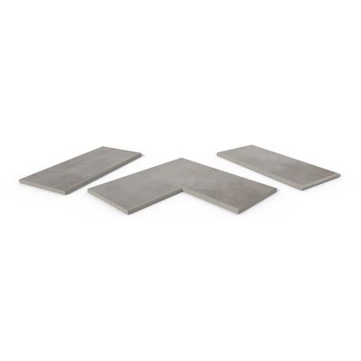Venetian Grey 20mm bullnose coping collection, showing one each of straight, end and corner pieces, with 10-year guarantee.***