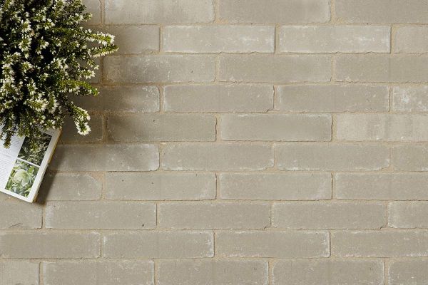Overhead view of Agata Antica Clay Pavers used as flooring, showing soft earthy tones and tumbled finish.***
