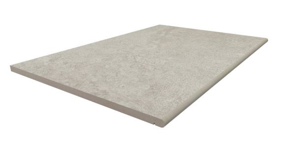 900x600mm Astor Grey porcelain step tread with 20mm bullnose profile and drip-line, made in-house by London Stone.***