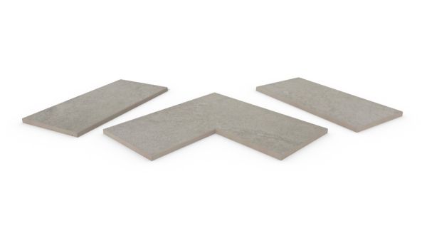 Astor Grey porcelain coping stones, in straight , end and corner pieces, with a 5mm chamfered edge profile.***