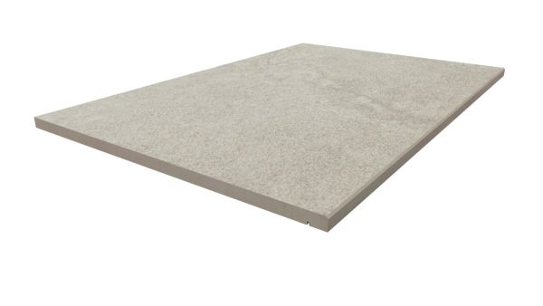 900x600mm Astor Grey 5mm chamfer step tread, with drip-line, part of London Stone’s budget porcelain paving range.***