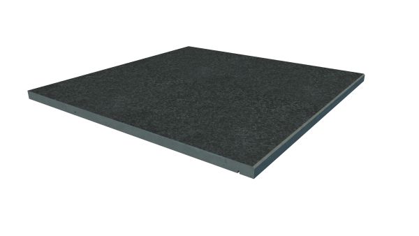 Image Displaying 600x600 Black Basalt Step with a 5mm Chamfer Edge