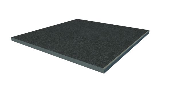 Image Displaying 600x600 Black Basalt Step with a 5mm Pencil Round Edge
