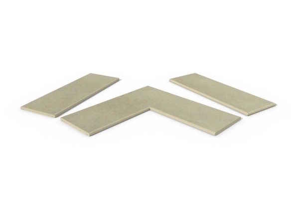 Corda porcelain 20mm bullnose coping collection for garden walls, with one each of straight, end and corner pieces.***Image for illustrative purposes only*