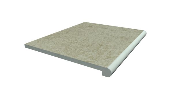 Image Displaying 600x560 Cream Step with a 36mm Bullnose Edge