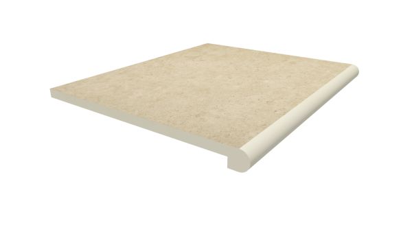 Image Displaying 600x560 Florence Beige Step with a 36mm Bullnose Edge
