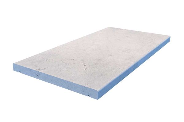 Heath sandstone 25mm coping with pencil round edge and drip detail, shown from angled perspective.***
