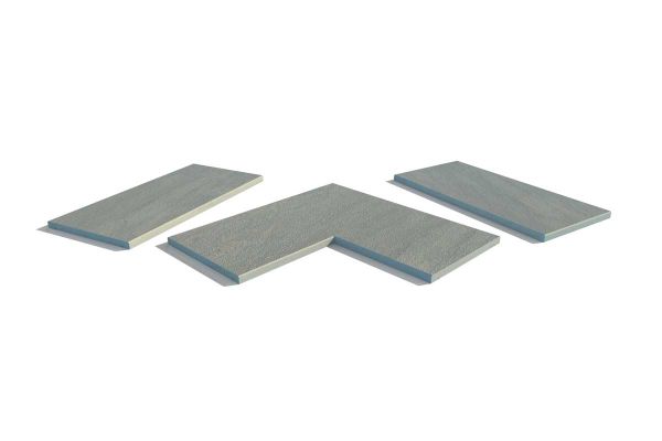 Raj Green porcelain coping stones, in straight , end and corner pieces, with a 5mm chamfered edge profile.***