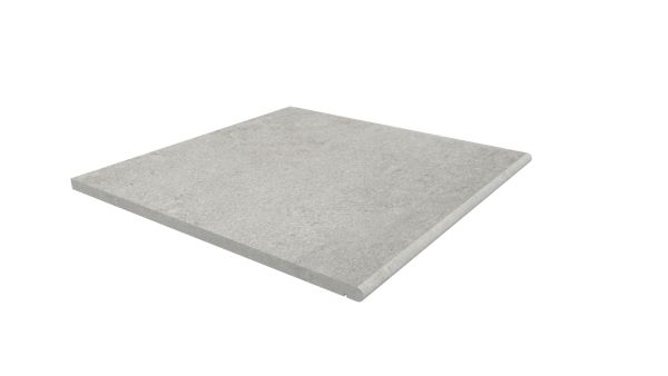 Image Displaying 600x600 Silver Grey Step with a 20mm Bullnose Edge