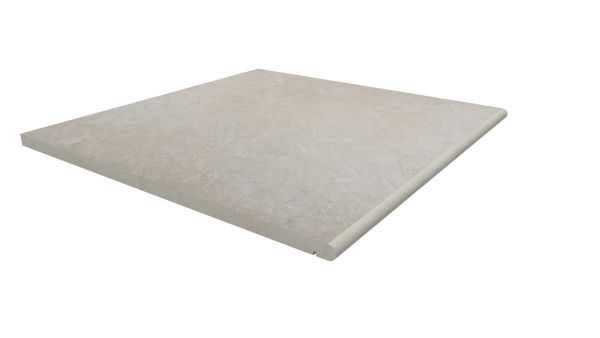 Image Displaying 600x600 Slab Khaki Step with a 20mm Bullnose Edge