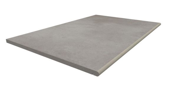 900x600mm Venetian Grey porcelain step tread with 20mm bullnose profile and drip-line, made in-house by London Stone.***