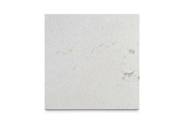 Single Vicenza Beige sandblasted limestone slab seen from above, showing the  the pavings surface texture and markings. Bespoke sizes available.***

