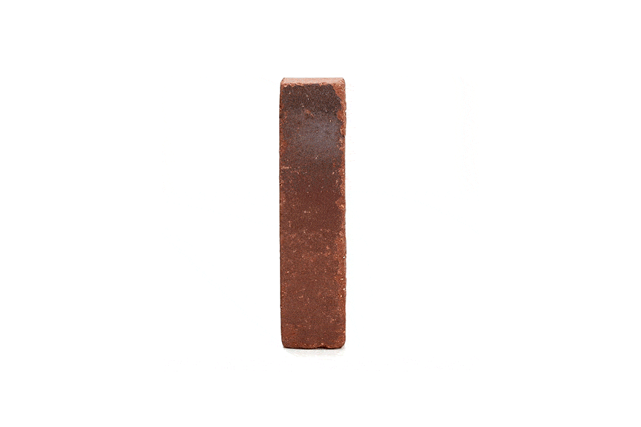 Single tumbled Antique Red clay paver standing upright and revolving. Free UK delivery available.