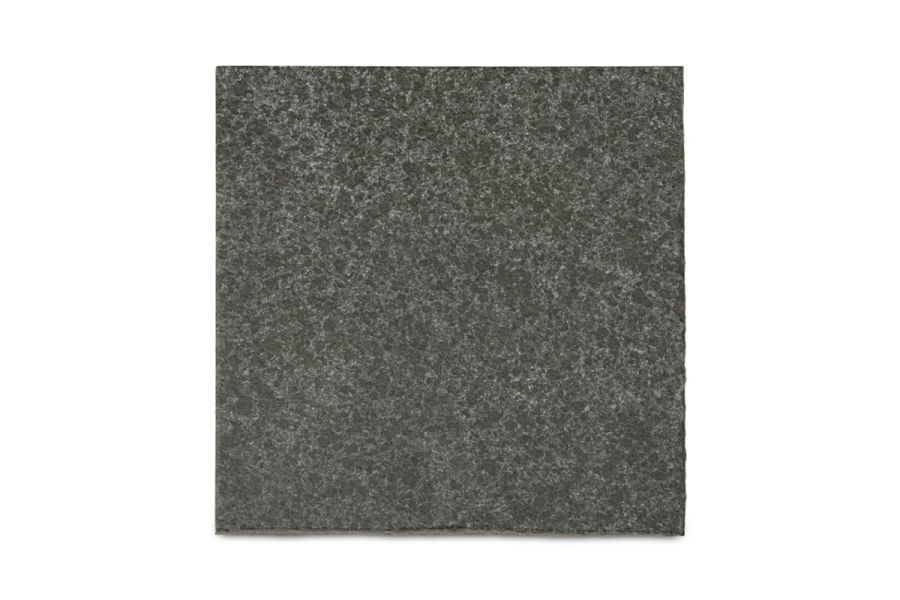 Swatch of Basalt Porcelain Paving slabs, with a natural and sandblasted texture that emulates the looks of natural basalt.
