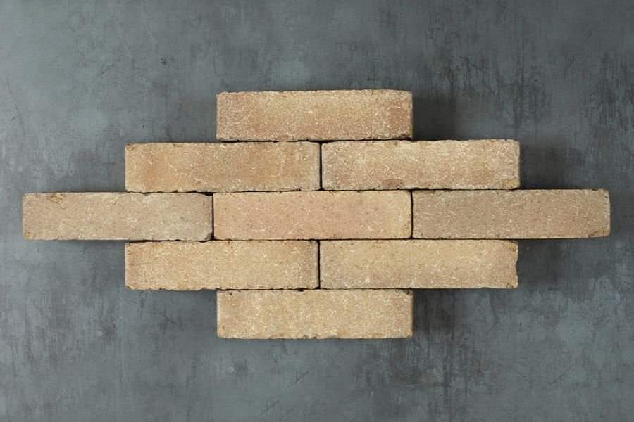 9 Westminster clay pavers arranged in lozenge shape of 5 rows. Part of the Alpha collection. Free UK delivery available.
