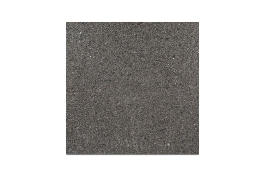 Single 600x600mm Dark Grey Granite paving slab, seen from above, showing black-flecked colouring. Free UK delivery available.