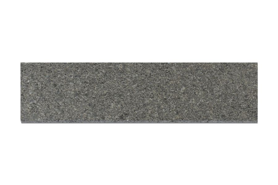 Single dark grey granite plank paving slab seen from above, showing different flecks in colour. Free UK delivery available.