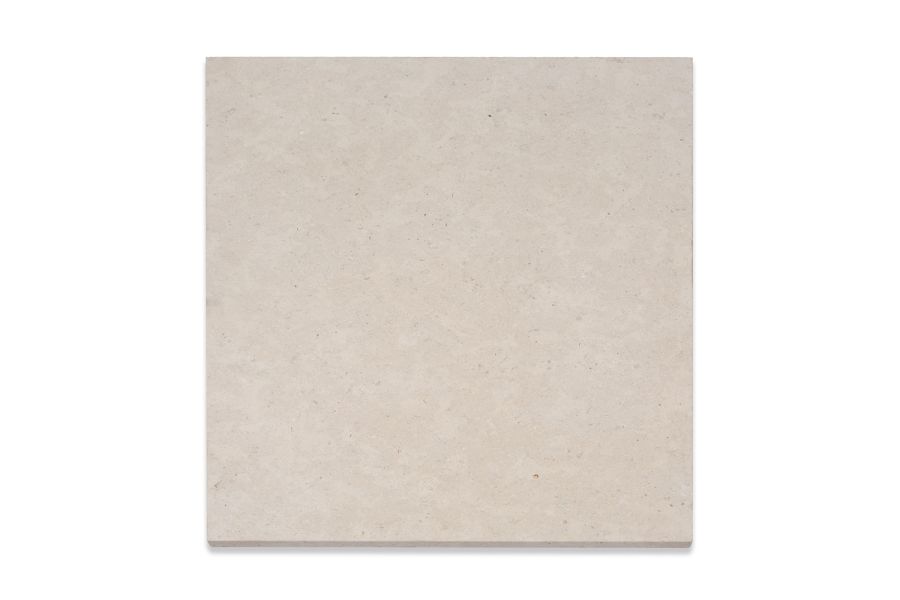 Single Egyptian Beige limestone paving slab seen from above, showing even colour and texture. Free UK shipping available.