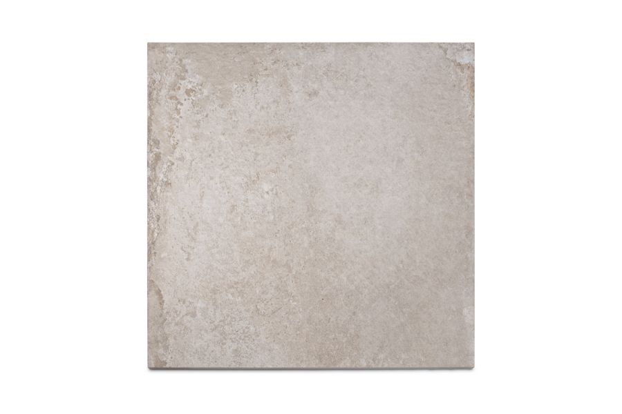 Single Frosty Grey porcelain paving slab, viewed from above, showing texture and markings, available with free next-day delivery.