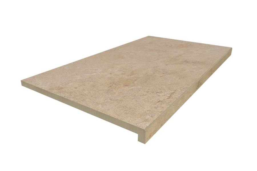 900x500 Jura Beige 40mm downstand step tread, part of our premium porcelain paving range, with free next-day delivery available.