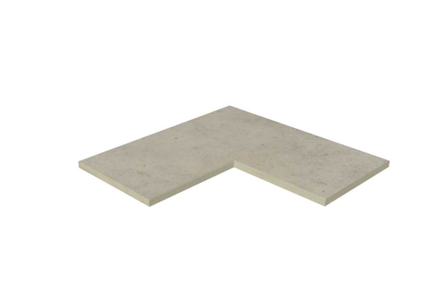 Jura Grey 5mm chamfer corner coping stone, part of our budget porcelain paving range, available with free next-day delivery.