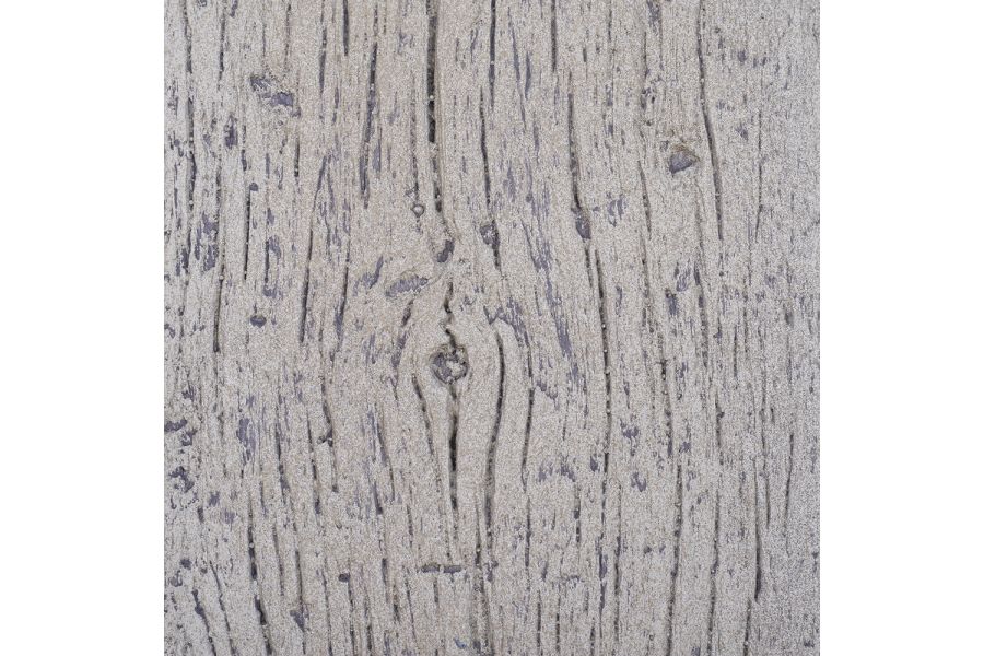 Very close detail of knot in plank of Driftwood Millboard decking, showing hand-touched colour and realistic grain.