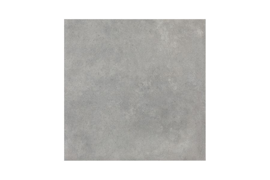 Colour swatch image of an 800x800 Polvere porcelain paving slab clearly showing the materials cloudy grey tones.
