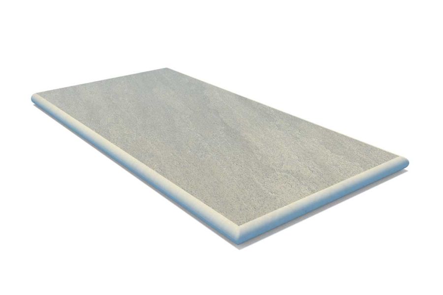 Raj Green 20mm bullnose end coping, edge profile applied to 3 sides, part of London Stone’s budget porcelain paving range.