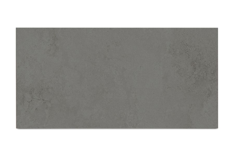 Single panel of Valencia Grey compact DesignClad exterior wall cladding, showing markings and tones. Free UK delivery available.