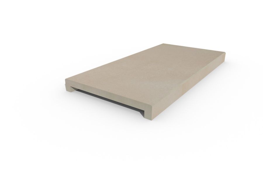 Venetian Beige 40mm downstand straight coping, part of our budget porcelain paving range, with free next-day delivery available.