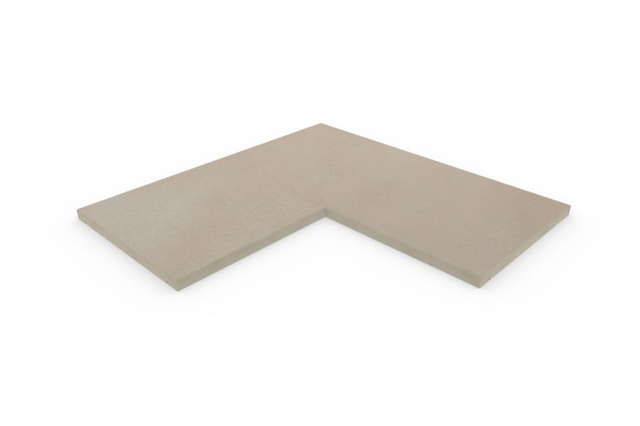 Venetian Beige corner coping with 5mm pencil round edge profile, with 10-year guarantee and free next-day delivery available.