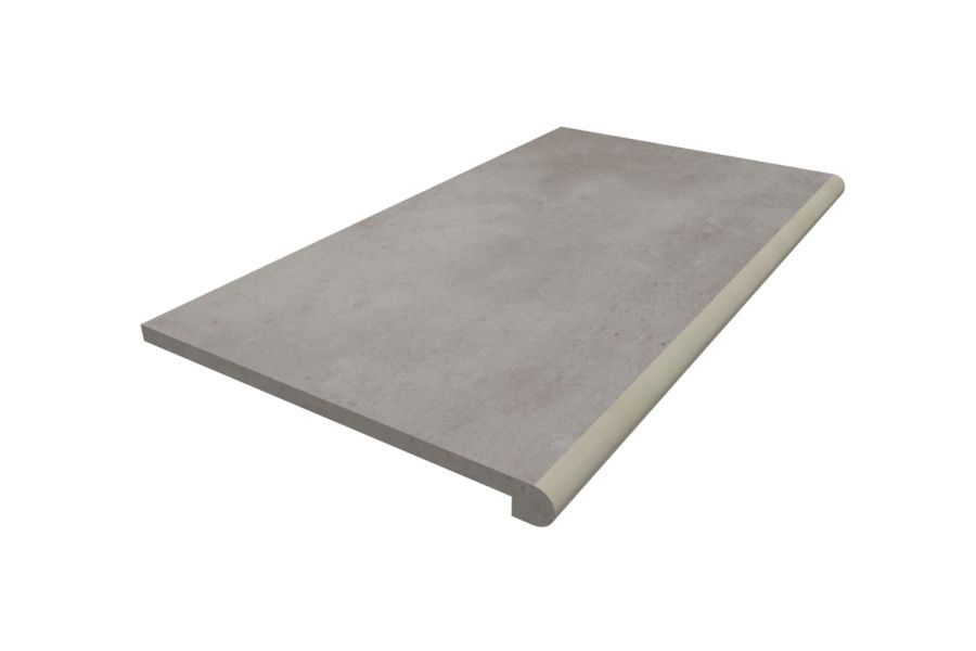 900x500mm Venetian Grey porcelain 40mm bullnose step tread, with 10-year guarantee, and free next-day delivery available.