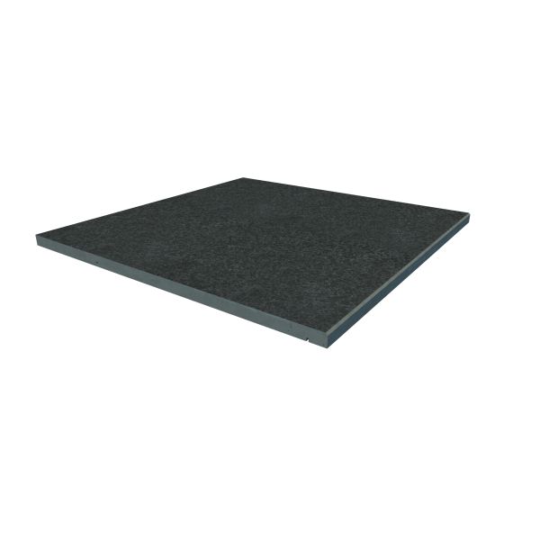 Image Displaying 600x600 Black Basalt Step with a 5mm Chamfer Edge