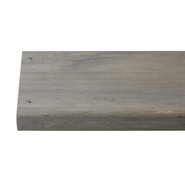 Luna composite decking board with two Luna colour match screw fixed to the far left face of the board.***
