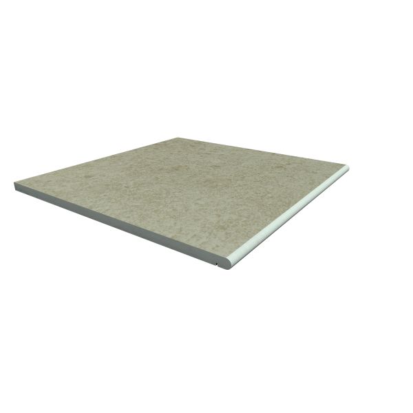 Image Displaying 600x600 Cream Step with a 20mm Bullnose Edge