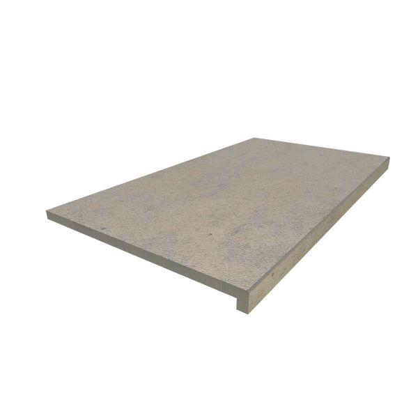 900x500 Jura Grey 40mm downstand step tread, part of our premium porcelain paving range, with free next-day delivery available.***Image Displaying 900x500 Jura Grey Step with a 40mm Downstand Edge