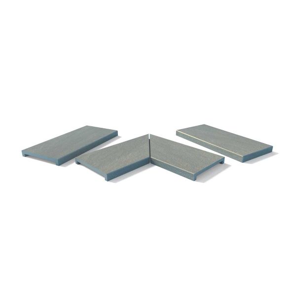 Raj Green 40mm downstand porcelain coping stones in straight, end and left- and right-mitred corner pieces. Free UK delivery available.***
