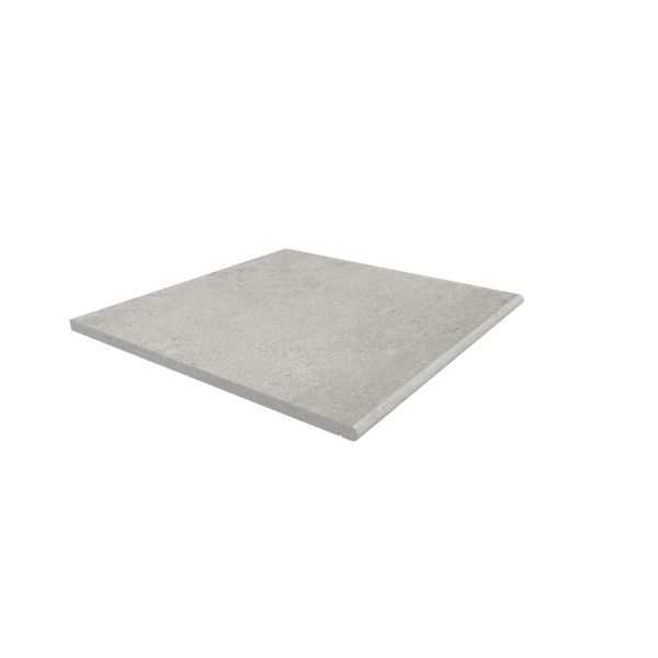 Image Displaying 600x600 Silver Grey Step with a 20mm Bullnose Edge
