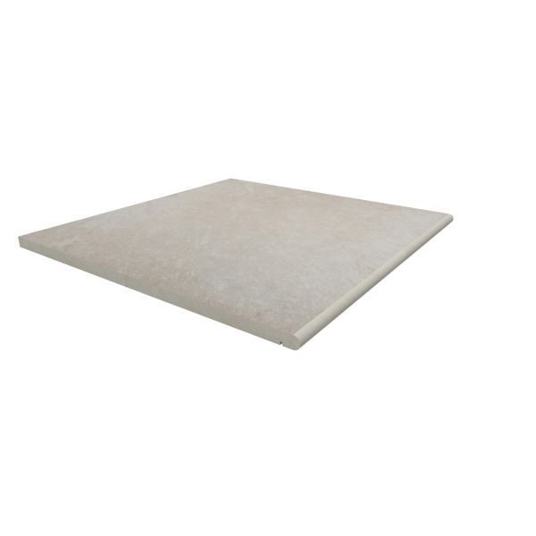 Image Displaying 600x600 Slab Khaki Step with a 20mm Bullnose Edge