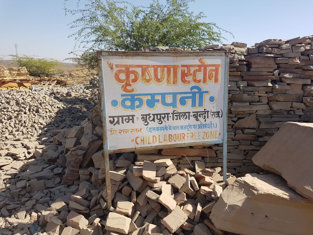 Large numbers of the cobble yards in Budhpura are now declared Child Labour Free Zones