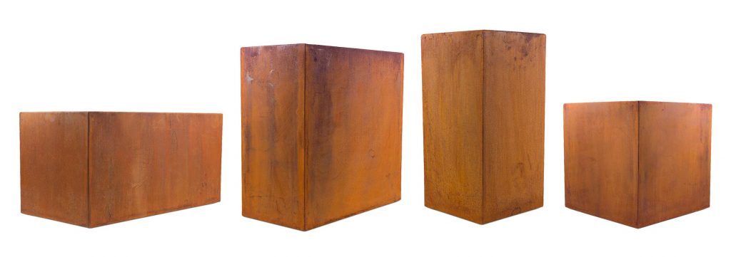 Corten Steel metal planters from London Stone. 