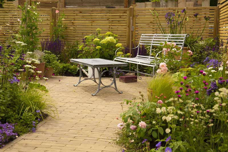 Clay pavers make the perfect courtyard for this project. 