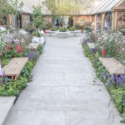 Golden Stone porcelain in Ann-Marie Powell's RHS feature garden Greening Grey Britain RHS Chelsea 2016