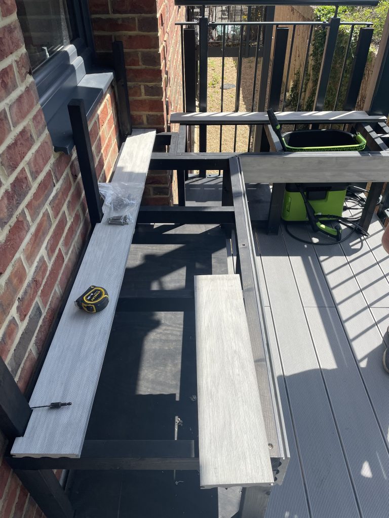 Luna DesignBoard Decking was used to create a bespoke made bench.